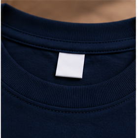 Close-up of the shirt collar and stitching
